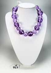 Jackie Brazil "Large Spheres" Transparent Purple Mix Short Abstract Necklace 50cm ( N2692 )