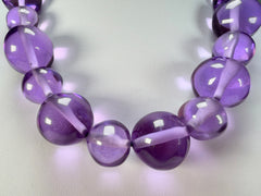 Jackie Brazil "Large Spheres" Transparent Purple Mix Short Abstract Necklace 50cm ( N2692 )