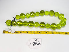 Jackie Brazil "Large Spheres" Transparent Green Mix Short Abstract Necklace 50cm ( N2692 )