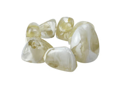 Jackie Brazil "Vesubio" Large Cusco Stones Cream Marble Elasticated Bracelet ( B1613 )