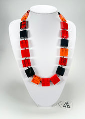 Jackie Brazil "Gala" Passion Mix Half Rectangles 65cm Necklace ( N0789 )
