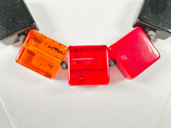 Jackie Brazil "Gala" Passion Mix Half Rectangles 65cm Necklace ( N0789 )