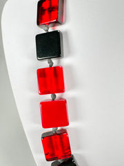 Jackie Brazil "Gala" Passion Mix Half Rectangles 65cm Necklace ( N0789 )