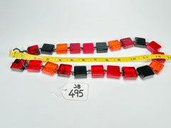 Jackie Brazil "Gala" Passion Mix Half Rectangles 65cm Necklace ( N0789 )