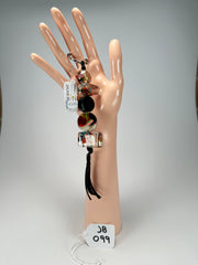 Jackie Brazil "Black & Cascade" Mix Beads Resin Keyring ( K0179 )