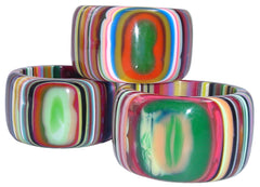 Jackie Brazil "Tiger" Liquorice Allsorts with Cat Eye Mix Colours 5cm Resin Bangle ( B0932 )