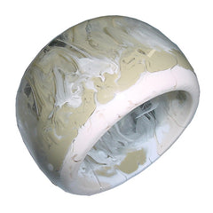 Jackie Brazil "Marble" Cream & Brown 5cm Bangle ( B1421 )