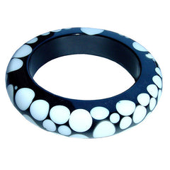 Jackie Brazil "Shinny Spotted" Spots Solid Round Resin 1.7cm Bangle ( B1726 )