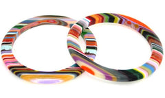 Jackie Brazil "Olympic Circles" Liquorice Allsorts Mix Colours 0.5cm Resin Bangle ( B2336 )