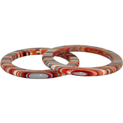 Jackie Brazil "Olympic Circles" Liquorice Allsorts Orange Mix 0.5cm Resin Bangle ( B2336 )