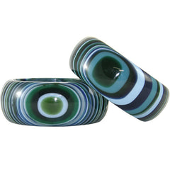 Jackie Brazil "All Sorts "Liquorice w/Cat Eye Blue Mix 3.4cm Bangle ( B2444 )