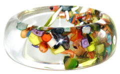 Jackie Brazil "Past Present Leila" Cascade Solid Round Resin 3.4cm Bangle ( B3281 )