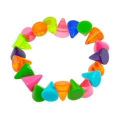 Jackie Brazil "Oscar" Multi Colour Transparent Cones on Elastic Bracelet ( B0935 )