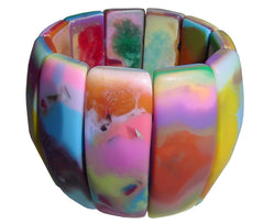 Jackie Brazil "Tropicalia" Kandinsky Mix Resin Bracelet ( B2344 )