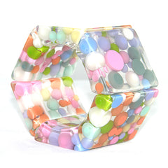 Jackie Brazil "Sabrina" Spots Hexagonal Elasticated 5cm Bracelet ( B2522 )
