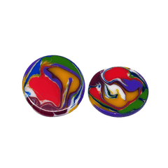 Jackie Brazil "Lena" Kandinsky Disk Clip On Resin Earrings ( E0030 )