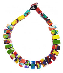 Jackie Brazil "Romeo" Kandinsky Linked Rectangle Beads Necklace ( N0034 )