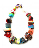 Jackie Brazil "Natural" Pop Art Large Stones 55cm Resin Necklace ( N0378 )