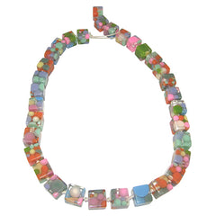 Jackie Brazil "Carlo Spotted Cubes" Spring Colour Spots Resin Necklace 50cm ( N1396 )