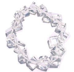 Jackie Brazil "Galactic" Clear Squares Short Resin Necklace ( N2662 )