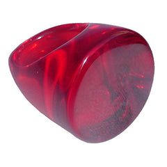 Jackie Brazil "Stomp" Large Round Transparent Red Resin Ring ( R0360 ) Size UK N / US 7