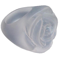 Jackie Brazil "Rose" Clear Frost Resin Rose Ring ( R0585 ) Size UK Q / US 8