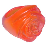 Jackie Brazil "Rose" Orange Resin Rose Ring ( R0585 ) Size UK O / US 7