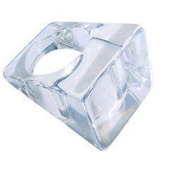 Jackie Brazil "Dani" Clear Crystal Transparent Large Square Resin Ring ( R1715 ) Size UK Q / USA 8 I