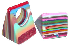 Jackie Brazil "Dani" Liquorice Mix Colours Resin Ring ( R1828 ) UK S / USA 9