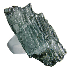 Jackie Brazil "Smoked Crystal" Charcoal Resin Ring ( R2782 ) UK O / USA 7