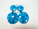 Marion Godart - Confetti "Pendentif Double" Blue Mix Double Pendant Resin Clip On Earrings