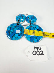 Marion Godart - Confetti "Pendentif Double" Blue Mix Double Pendant Resin Clip On Earrings