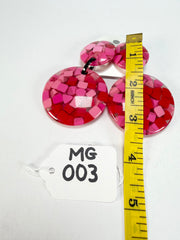 Marion Godart - Confetti "Pendentif Double" Pink Mix Double Pendant Resin Clip On Earrings