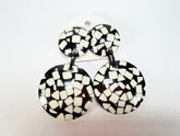 Marion Godart - Confetti "Pendentif Double" Black & White Mix Double Pendant Resin Clip On Earrings
