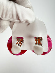 Marion Godart - Confetti "Bouclier" Pink Mix Dome Resin Clip On Earrings
