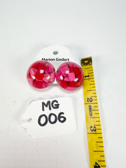 Marion Godart - Confetti "Bouclier" Pink Mix Dome Resin Clip On Earrings