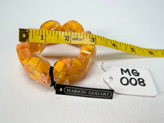 Marion Godart - Confetti "Cylindre" Yellow Mix Elasticated Cylinder Resin Bracelet