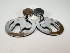 Marion Godart - Reflective "Chat Miroir" Mirror Effect Hoop Resin Clip On Earrings