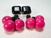 Marion Godart - Grapes "Suspendue" Hot Pink Small Cluster Resin Clip On Earrings