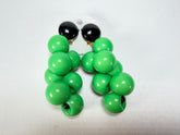 Marion Godart - Grapes "Suspendue" Bright Green Large Cluster Resin Clip On Earrings