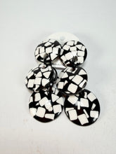 Marion Godart - Confetti "Pendentif Triple" Black & White Mix Triple Pendant Resin Clip On Earrings
