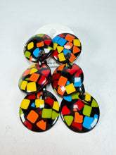 Marion Godart - Confetti "Pendentif Triple" Art-Deco Mix Triple Pendant Resin Clip On Earrings