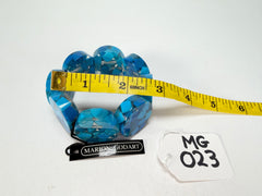 Marion Godart - Confetti "Cylindre" Blue Mix Elasticated Cylinder Resin Bracelet