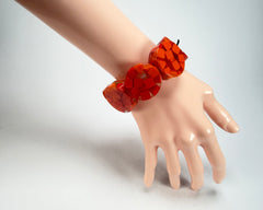 Marion Godart - Confetti "Cylindre" Orange Mix Elasticated Cylinder Resin Bracelet