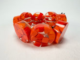 Marion Godart - Confetti "Cylindre" Orange Mix Elasticated Cylinder Resin Bracelet
