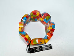 Marion Godart - Confetti "Cylindre" Summer Mix Elasticated Cylinder Resin Bracelet