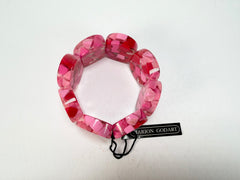 Marion Godart - Confetti "Cylindre" Pink Mix Elasticated Cylinder Resin Bracelet