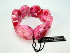 Marion Godart - Confetti "Cylindre" Pink Mix Elasticated Cylinder Resin Bracelet