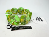 Marion Godart - Confetti "Cylindre" Green Mix Elasticated Cylinder Resin Bracelet