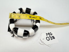 Marion Godart - Monochrome "Echiquier" Black & White Elasticated Resin Bracelet